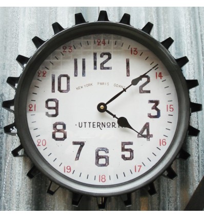 PENDULE MURALE Vintage Industriel Ronde