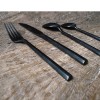 SET 4 COUVERTS ACIER NOIR