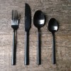 SET 4 COUVERTS ACIER NOIR