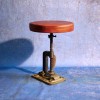 Tabouret Assise Cuir Vintage Industriel