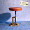 Tabouret Assise Cuir Vintage Industriel